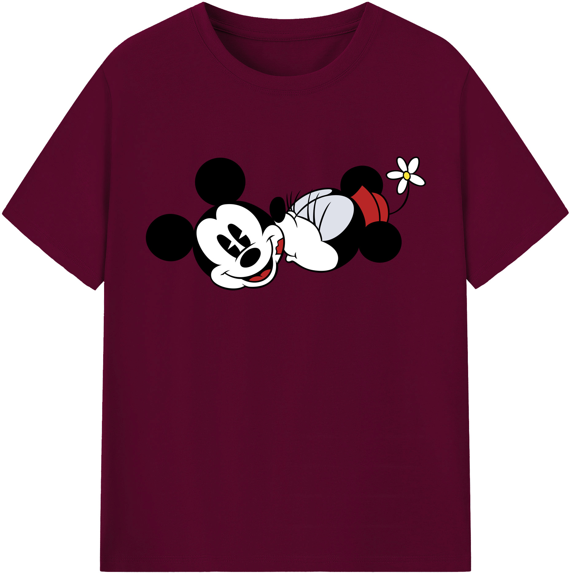 （画像用） ミッキーマウス Mickey Mouse レディースカジュアルプリントTシャツ（綿100％）
